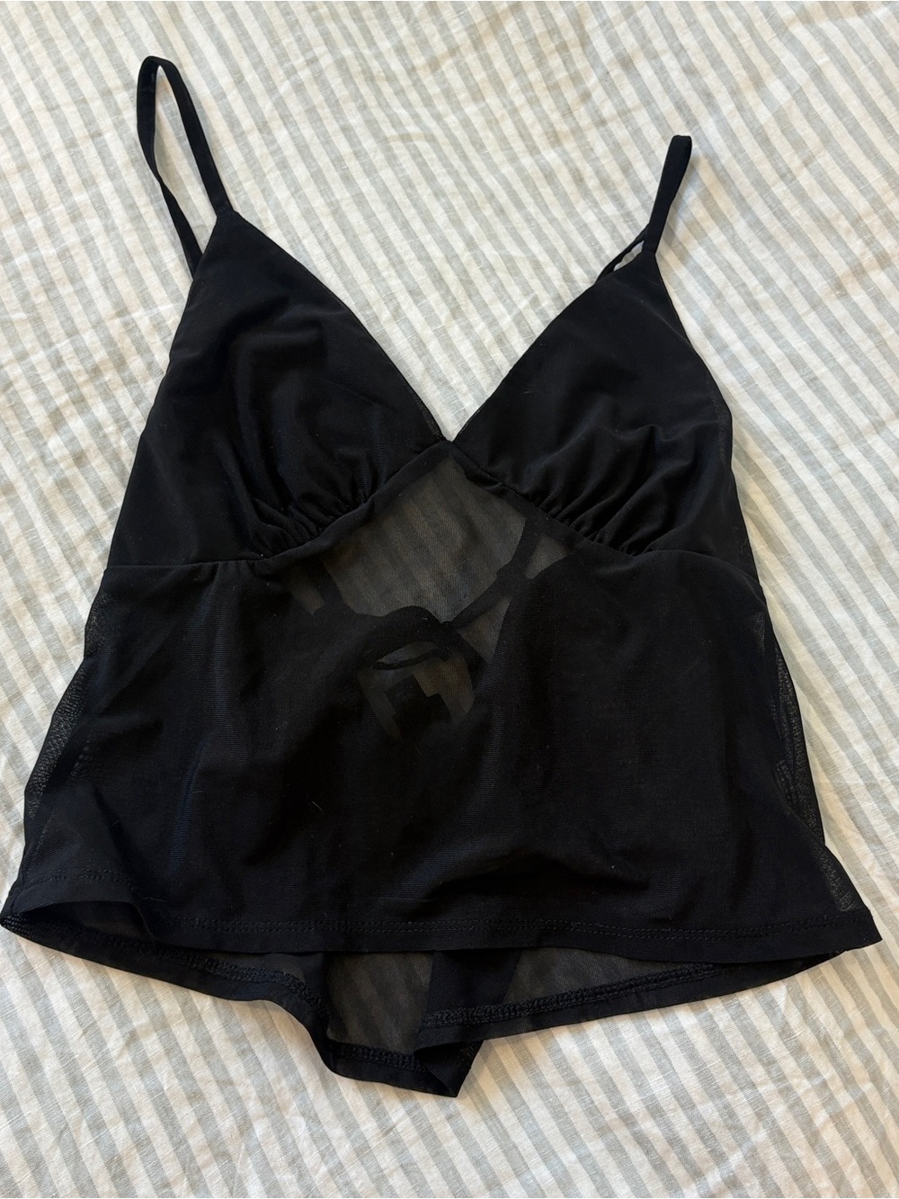 wild fable Black Sheer-Panel Camisole Slip